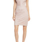 MORGAN & CO Women's Shimmering Spaghetti Strap V Neck Above the Knee Evening Body Con Dress Pink Size 11