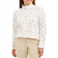Karen Scott Women's Printed Turtleneck Top White Size Small