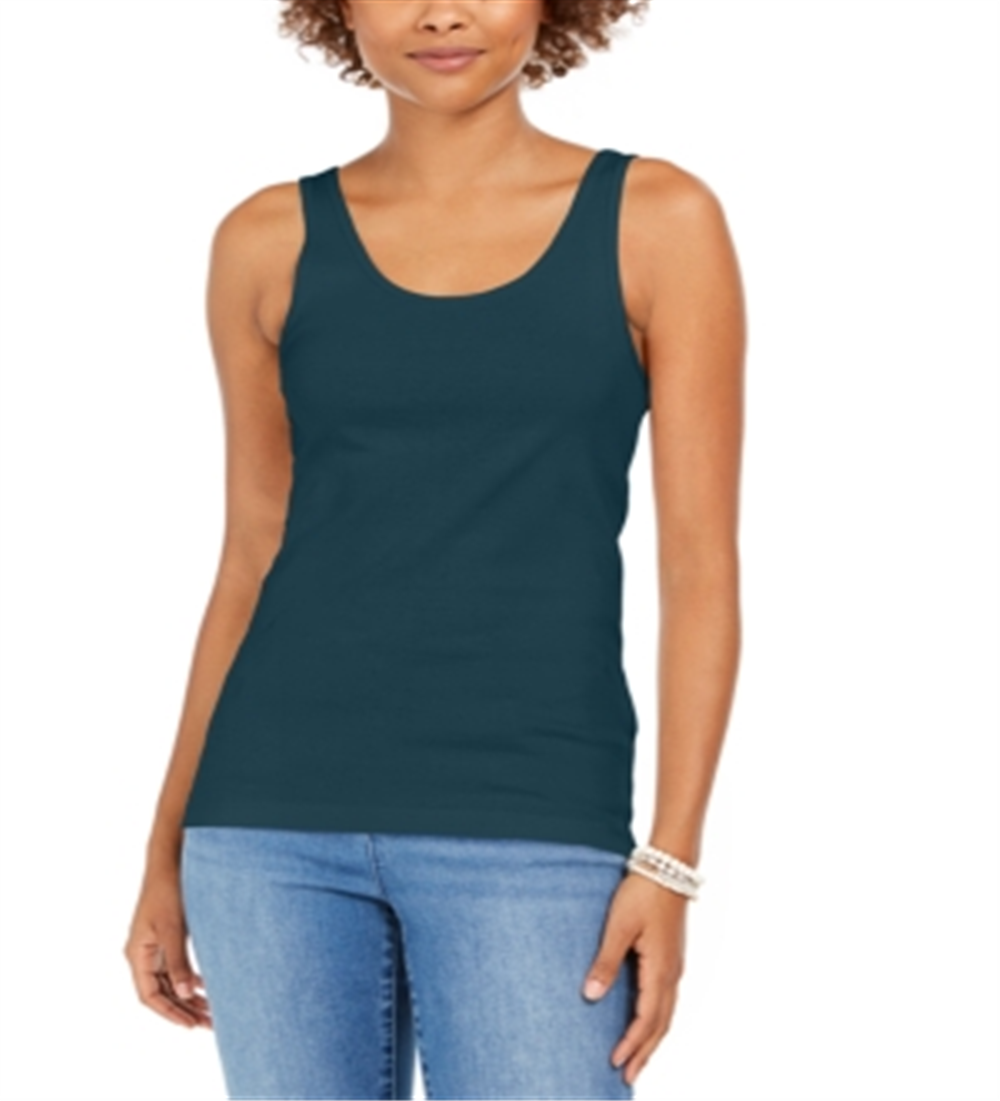 Style & Co Women's  Tank Top  Dark Kale Green Size XS