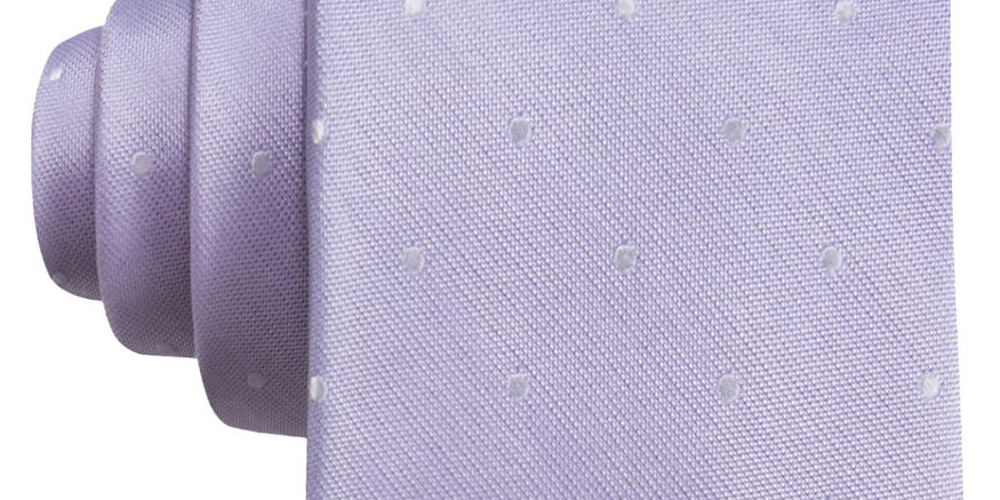 Ryan Seacrest Distinction Men's Burgos Silk Dot Neck Tie Purple Size Regular