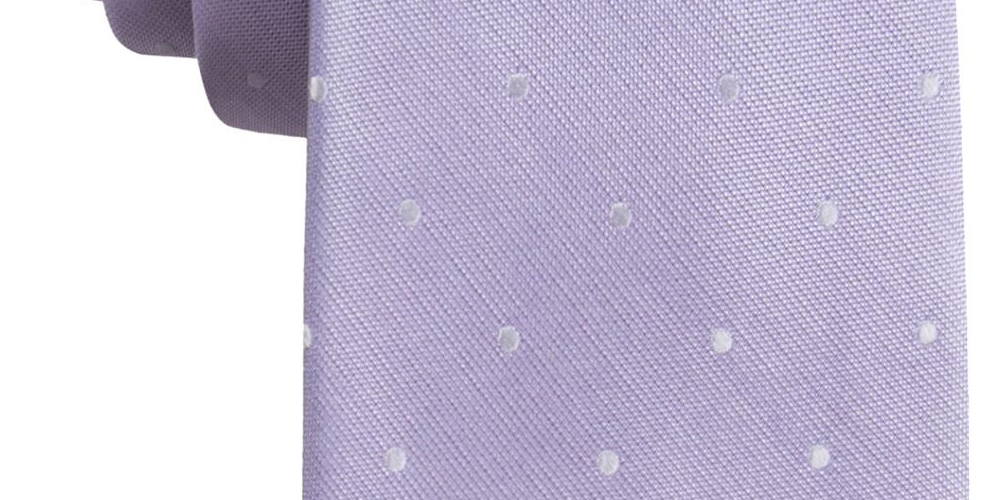 Ryan Seacrest Distinction Men's Burgos Silk Dot Neck Tie Purple Size Regular