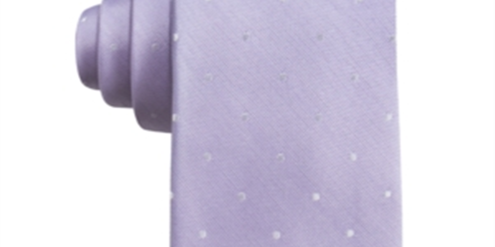 Ryan Seacrest Distinction Men's Burgos Silk Dot Neck Tie Purple Size Regular