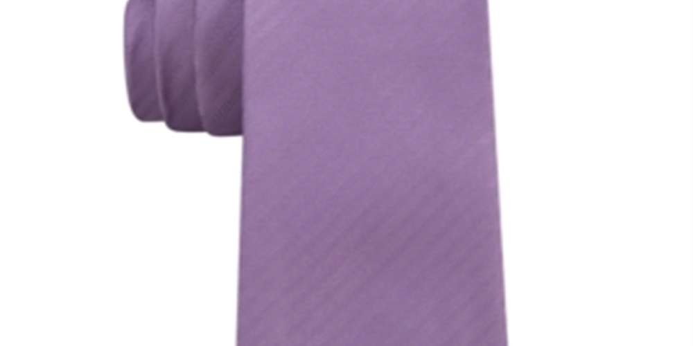 DKNY Men's Street Unsolid Solid Slim Silk Tie  Lavender One Size