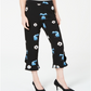 Alfani Women's Floral-Print Ruffle-Hem Ankle Pants  - Clear Sky Blooms Black Size 10
