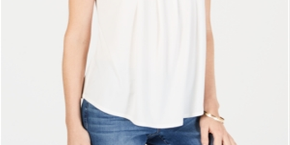 Charter Club Women's Draped Swing Tank White Size Medium