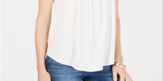 Charter Club Women's Draped Swing Tank White Size Medium