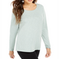 Style & Co Women's Long Sleeve Crewneck Top Green Size XX-Large