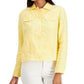 Charter Club Women's Button up Brigh Denim Fringe Size M