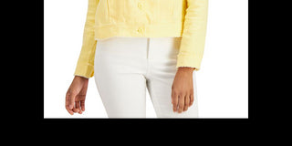 Charter Club Women's Button up Brigh Denim Fringe Size M