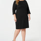 Karen Scott Women's Cotton Boat Neck Studded Dress Black Size 0X