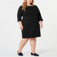 Karen Scott Women's Cotton Boat Neck Studded Dress Black Size 0X