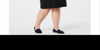 Karen Scott Women's Cotton Boat Neck Studded Dress Black Size 0X