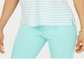 Charter Club Women's Cotton Eyelet-Trim Striped Top - Aqua Gloss Size Small