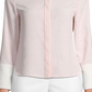 Anne Klein Women's First Blush/Anne White Women's Long Sleeve Stripe CDC Oxford Top Pink Size Medium