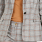 Calvin Klein Women's One-Button Plaid Blazer -Orange Multi Brown Size 6