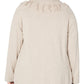 Style & Co Women's Plus Cowl Neck Fringe Sweater Beige Size 2X