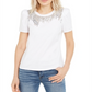 INC International Concepts Women's Sequin Fringe Cotton T-Shirt White Size Petite XL