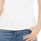 INC International Concepts Women's Sequin Fringe Cotton T-Shirt White Size Petite XL