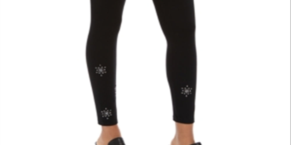 Style & Co Women's Snowflake Stud Leggings Black X-Small
