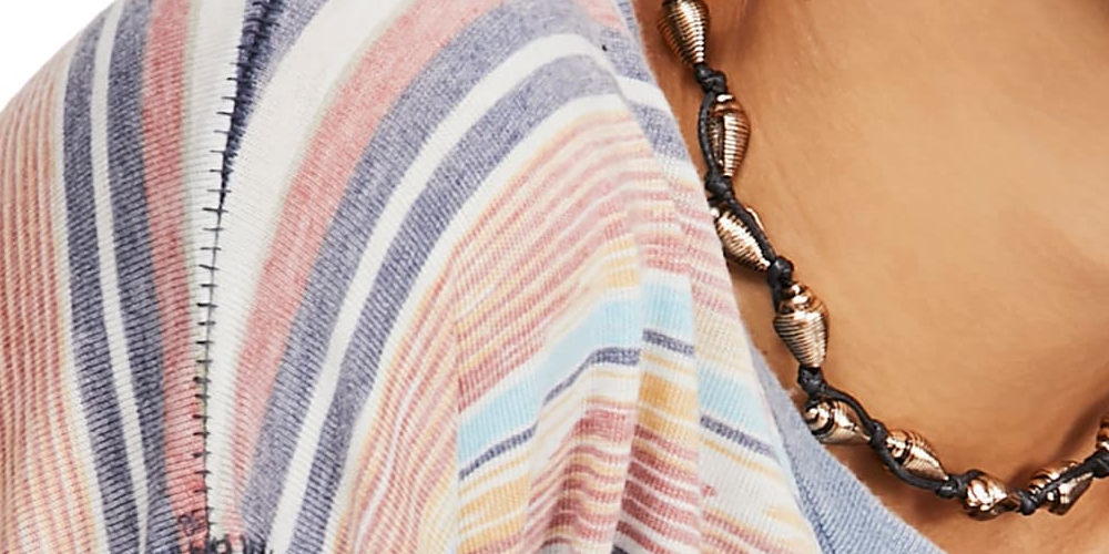 Free People Women's Combo Arielle Printed Long Sleeve Top Blue Size XS