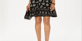 Style & Co Women's Floral Print Crisscross Dress Black Size -Petite XL