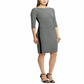 Lauren by Ralph Lauren Women's Ruched Jersey Dress Black/Colonial Cream Size 12P