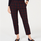 Charter Club Women's Plaid Slim-Leg Ankle Pants  Blue Size 10