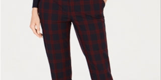 Charter Club Women's Plaid Slim-Leg Ankle Pants  Blue Size 10
