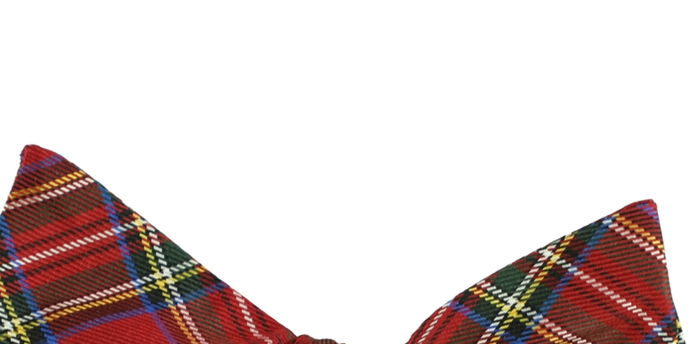 Tommy Hilfiger Men's Plaid Pre-tied Bow Tie Red One Size