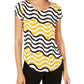 Alfani Women's Printed T-Shirt Wave City Yellow Size Small