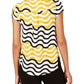 Alfani Women's Printed T-Shirt Wave City Yellow Size Small