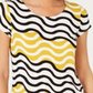 Alfani Women's Printed T-Shirt Wave City Yellow Size Small