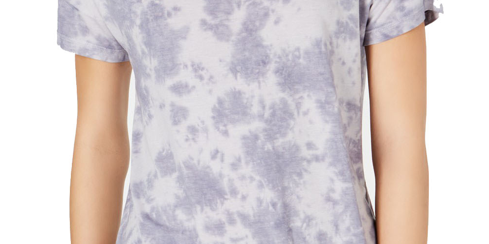 Ideology Women’s Tie Dyed Strappy Back High Low Hem T-Shirt Purple Size S