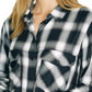 Sanctuary Women's New Generation Plaid Boyfriend Blouse Black Size L