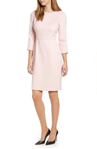 Anne Klein Women's Bracelet Sleeve Sheath Dress Pink Size 0