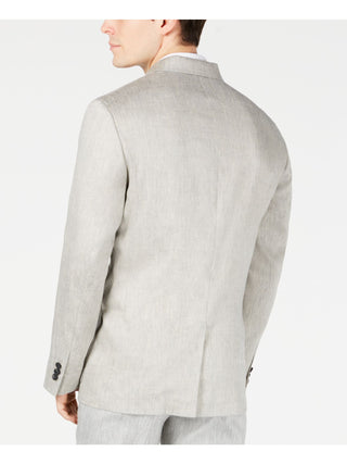 Alfani Men's Blazer Linen Herringbone Two Button Jacket Brown Size X-Large