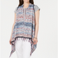 Style & Co Women's Fringe Trim Multicolor Vest Blue Size L