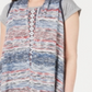 Style & Co Women's Fringe Trim Multicolor Vest Blue Size L
