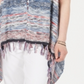 Style & Co Women's Fringe Trim Multicolor Vest Blue Size L