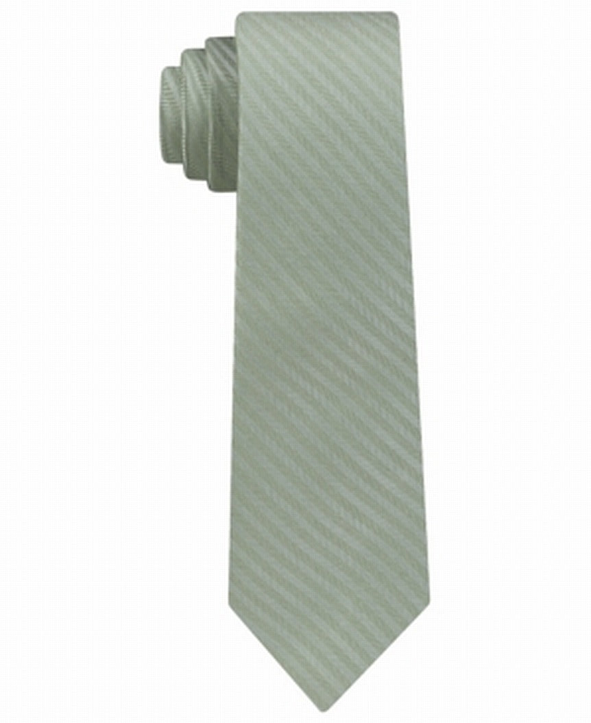 DKNY Men's Street Silk Striped Neck Tie Green Size Regular