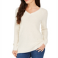 Charter Club Women's Lurex V Neck Sweater Brown Size Small