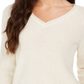 Charter Club Women's Lurex V Neck Sweater Brown Size Small