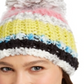 INC International Concepts Women's Colorblocked Mega Pom Beanie White One Size