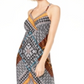 INC Women's Printed Sleeveless V Neck Maxi Sheath Dress Black  Size XL