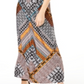 INC Women's Printed Sleeveless V Neck Maxi Sheath Dress Black  Size XL
