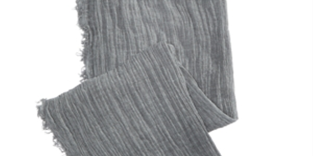 Ralph Lauren Men's Rectangle Scarf Cotton Crinkled Gray Size REG