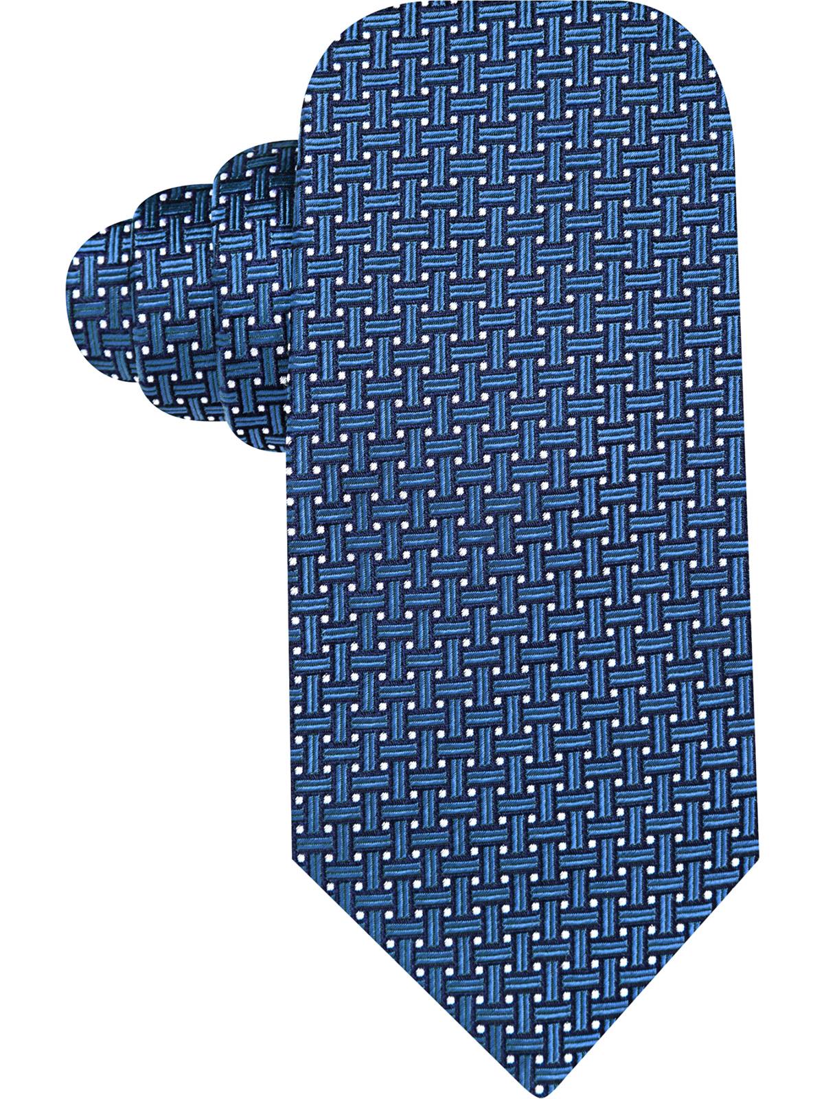 Tasso Elba Men's Positano Silk Printed Neck Tie Blue One Size