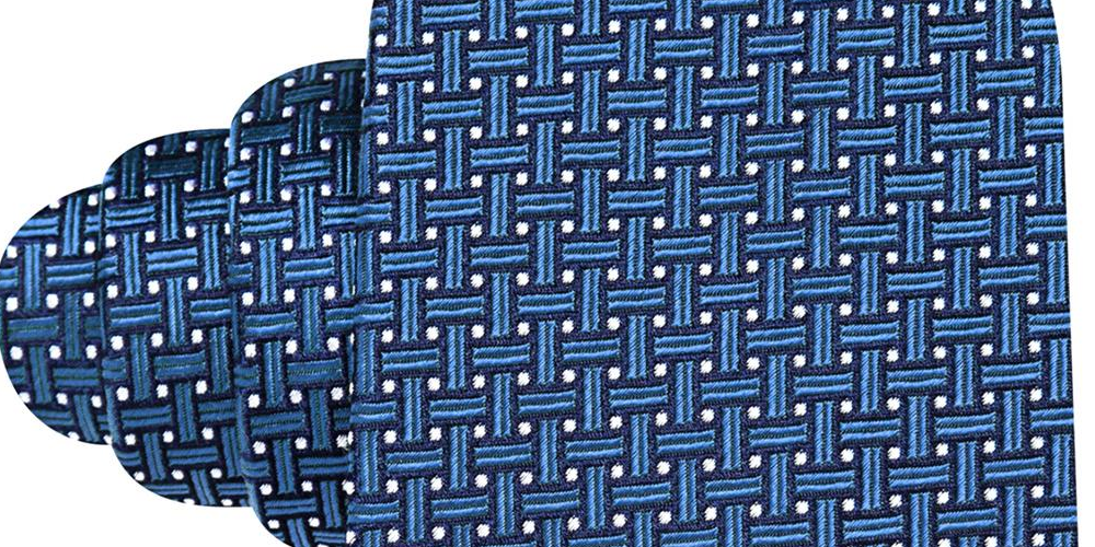Tasso Elba Men's Positano Silk Printed Neck Tie Blue One Size