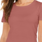 Style & Co Women's  Scoop-Neck T-Shirt  Orange Size XL