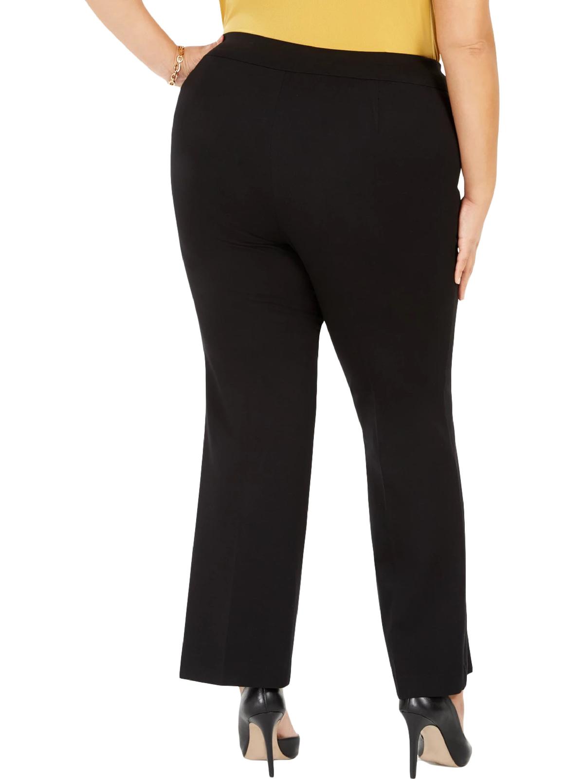 Kasper Women's Plus Size Pull-on Compression-Waist Pants Black Size 14w
